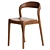 Modern Ash Wood Dining Chair 3D model small image 3