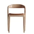 Modern Ash Wood Dining Chair 3D model small image 5