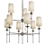 Emily Metal Chandelier, Cream Shades 3D model small image 5