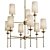 Emily Metal Chandelier, Cream Shades 3D model small image 6