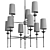 Emily Metal Chandelier, Cream Shades 3D model small image 7