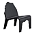 Scandinavian Lounge Chair in 3 Color Options 3D model small image 5