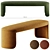 Elegant Petal Fabric Bench 3D model small image 1