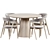 Scandi Round Dining Set Ash 3D model small image 8