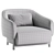 Elegant Audrey Feather Armchair 3D model small image 7