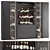 Modern Bar Cabinet Set3 Home 3D model small image 1