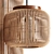 Organic Rattan Barrel Pendant Light 3D model small image 3