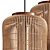 Organic Rattan Barrel Pendant Light 3D model small image 4