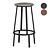 Rotatable Black Bar Stool 3D model small image 1