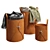 Foldable Leather Storage Basket 3D model small image 9