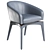 Elegant Leather Dining Chair 3D model small image 1