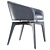 Elegant Leather Dining Chair 3D model small image 3