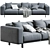 Bepop 3-Seat Sofa, Italian Design 3D model small image 3