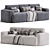 Plush Velvet Grey Sofa 3D model small image 1