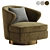 Swivel Barrel Chair Brass Base 3D model small image 1