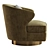 Swivel Barrel Chair Brass Base 3D model small image 4