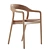 Sculpted Ash Leather Dining Chair 3D model small image 3