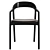 Sculpted Ash Leather Dining Chair 3D model small image 6