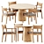 Modern Chic Dining Set: Barrel Table & Apache Chair 3D model small image 1