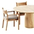 Modern Chic Dining Set: Barrel Table & Apache Chair 3D model small image 2