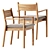 Modern Chic Dining Set: Barrel Table & Apache Chair 3D model small image 4