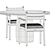 Modern Chic Dining Set: Barrel Table & Apache Chair 3D model small image 5