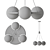 Designer Glass Pendant Trio Light 3D model small image 5