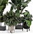  Modern Indoor Plant Set in Large Bau Pot 3D model small image 3