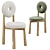 Modern White Boucle Dining Chair 3D model small image 1