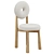 Modern White Boucle Dining Chair 3D model small image 2