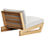 Modern Teak Outdoor Lounge Chair 3D model small image 2