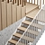 Dual-Step Staircase with Railings 3D model small image 5