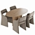 Elegant Birch Dining Set 3D model small image 1