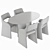 Elegant Birch Dining Set 3D model small image 3