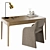  Type Oak Desk & Chair 3D model small image 1