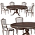 Luxury Round Table Chair Set 3D model small image 1