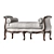 Luxurious Serpentine Bench and Pouf 3D model small image 2