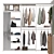 Corner Clothes Rack for Store 3D model small image 2