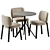 Modern Fabric Chair & Steel Table 3D model small image 2