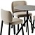Modern Fabric Chair & Steel Table 3D model small image 4