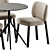 Modern Fabric Chair & Steel Table 3D model small image 5