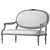 Elegant Louis Armchair Art 5694 3D model small image 3