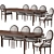 Elegant Louis Table Chair Set 3D model small image 1