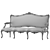 Elegant Rococo Art Sofa 732 3D model small image 4