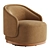 Luxurious Swivel Barrel Chair, Modern 3D model small image 2