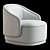 Luxurious Swivel Barrel Chair, Modern 3D model small image 5