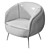 Velvet Garda Decor Chair: Microfiber GTR 3D model small image 6