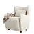 Elegant Jodie Wing Chair Design 3D model small image 4