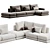 Modern Corner Fabric Sofa Monza 3D model small image 5