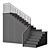 Modern Staircase Set 300cm Height 3D model small image 5